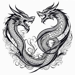 Tattoo small dragon, Delicate and tiny dragon tattoo designs.  color, tattoo style pattern, clean white background