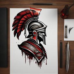 spartan warrior tattoo  simple vector color tattoo