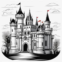 castle clipart  vector style illustration, white background