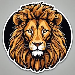 Lion Sticker - A proud lion with a magnificent mane. ,vector color sticker art,minimal
