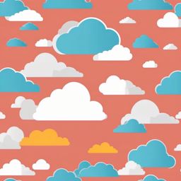 Cloud Clipart - Cloud icon representing cloud computing and storage,  color vector clipart, minimal style