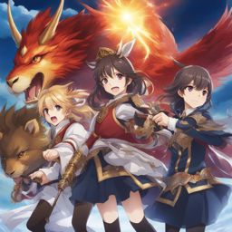 tokyo afterschool summoners  summons mythical beasts amid a magical battleground. 