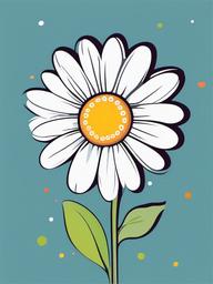 Daisy clipart - whimsical daisy with a colorful background  color,minimalist,vector clipart