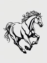 spirit stallion of the cimarron tattoo  simple tattoo,minimalist,white background