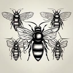 3 bee tattoo  vector tattoo design