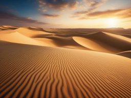 Sand dunes and desert adventure close shot perspective view, photo realistic background, hyper detail, high resolution