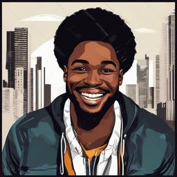 black man smiling
  , vector illustration, clipart