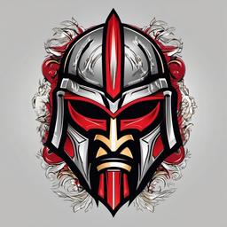 spartan mask tattoo  simple vector color tattoo