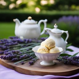 lavender honey ice cream relished at a serene garden tea party. 