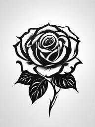 Tattoo Rose Black - Tattoo featuring a black rose design.  simple color tattoo,minimalist,white background