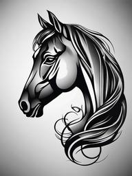 Chess Horse Tattoo - Infuse your ink with strategic symbolism with a chess horse tattoo, symbolizing intelligence, power, and the strategic nature of these game pieces.  simple tattoo,minimalist,white background