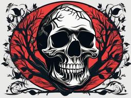 skull and tree tattoo  simple vector color tattoo