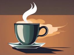 Coffee Cup Clipart - A steaming coffee cup, a morning ritual.  color clipart, minimalist, vector art, 