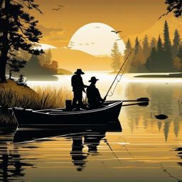 Fishing Wallpaper - Peaceful Fishing by the Lake  intricate patterns, splash art, wallpaper art