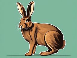 Flemish Giant Rabbit Clip Art - Flemish giant rabbit with large ears,  color vector clipart, minimal style