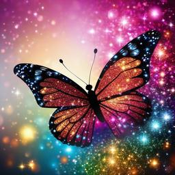 Glitter background - sparkly butterfly background  