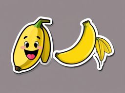 Banana Emoji Sticker - Playful potassium, , sticker vector art, minimalist design