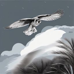 Falcon Clipart in Flight,Swift falcon gracefully soaring through the open skies, a representation of keen vision and speed. 