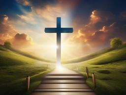 Heaven Background With Cross  