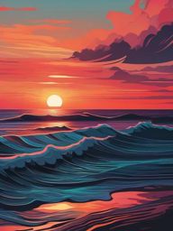 Aesthetic iPhone Wallpaper - Let the coastal sunset scenery grace your iPhone, offering a view of the mesmerizing horizon and calming waves, providing a peaceful retreat within your device.  intricate patterns, splash art, wallpaper art