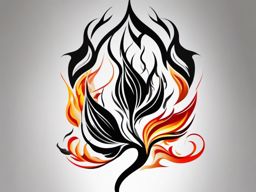 black and white flame tattoo  simple color tattoo,white background