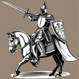 knight clipart - a valiant knight in shining armor with a sword. 