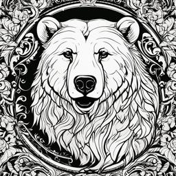 white bear tattoo  simple vector color tattoo