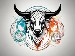 taurus tattoo zodiac  simple vector color tattoo