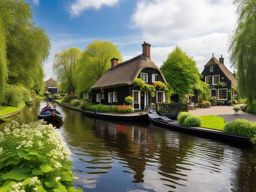 giethoorn, netherlands - navigates picturesque canals in charming, car-free village. 