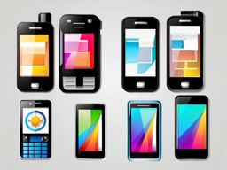 Mobile phone icon - Mobile phone for communication and technology,  color clipart, vector art