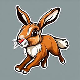 Hare cartoon - swift runner with long ears  cartoon sticker style