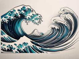 Wave Tattoo - Rhythmic movement embodying fluidity, change, and the powerful forces of nature.  simple tattoo design