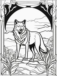 Wolf Coloring Pages - Wolf standing guard over its territory  simple coloring pages