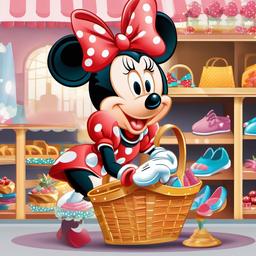 Minnie Mouse clipart - Minnie Mouse in a shopping scene  vector clipart