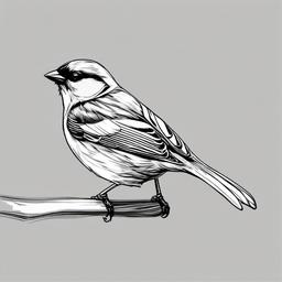 drawing of sparrow easy  minimal rough scribbles,doodles,black and white