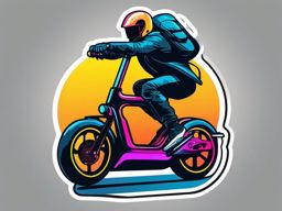 Electric Unicycle Sticker - Futuristic solo ride, ,vector color sticker art,minimal