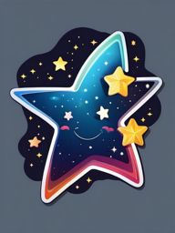 Smiling Star sticker- Twinkling Night Sky Joy, , color sticker vector art