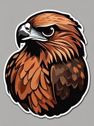 Red-Tailed Hawk Sticker - A red-tailed hawk with a distinctive rust-colored tail, ,vector color sticker art,minimal