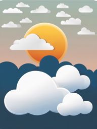 Cloud Clipart, Fluffy white clouds drifting in the sky. 