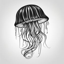 jellyfish tattoo black and white design 