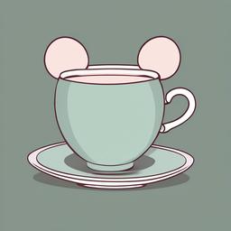 Mice clipart - mouse peeking out of a teacup  color,minimalist,vector clipart