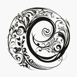 koru tattoo designs  simple color tattoo,minimalist,white background