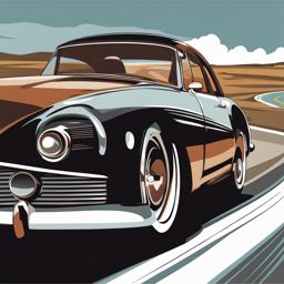 car clipart - speeding down an open road. 