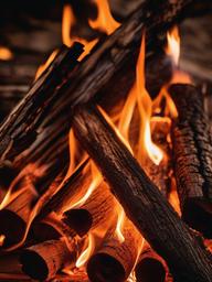 Fire Wallpaper - Burning wood with detailed embers  background wallpaper