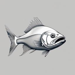 drawing of bluefish  minimal rough sketch scribbles,doodles,black and white