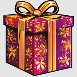 Gift clipart - Gift box symbolizing presents and surprises,  color clipart, vector art