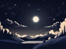 Night Sky Drawing Wallpaper  