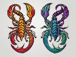 scorpio and virgo tattoo  simple vector color tattoo