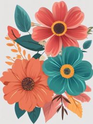 Flower in Clipart,Printing a beautiful floral banner  simple, 2d flat