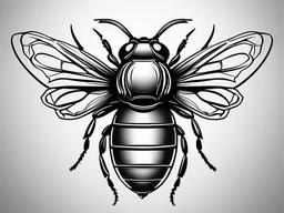 fine line bee tattoo  vector tattoo design